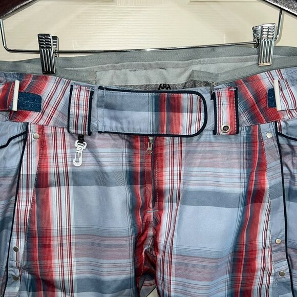 New Womens 686 Plaid Snowboard Pants Size M Gray & Red Insulated Waterproof Wint - Picture 8 of 16